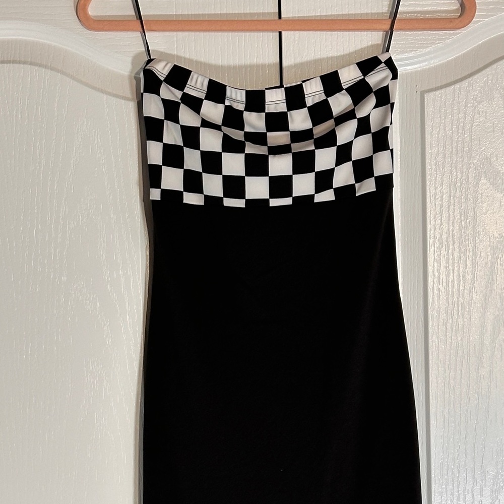 Capella Checkered tube dress size L Black and White